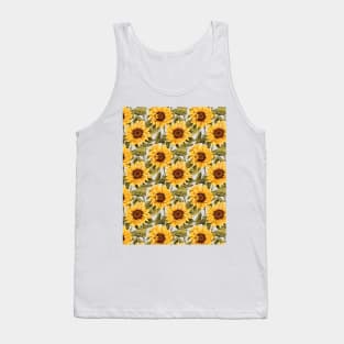 Sunflowers watercolor pattern #1 Tank Top